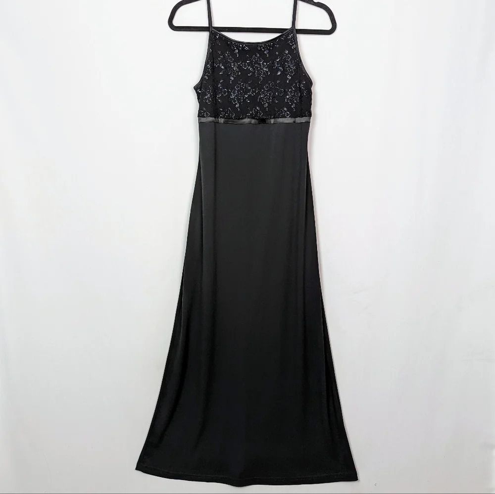 BYER TOO! sz M California Vintage Y2K 90s Maxi Formal Dress Gown Gothic Romantic - Picture 3 of 12